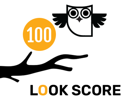 Looky Lou, the owl, showing you a perfect look score of 100