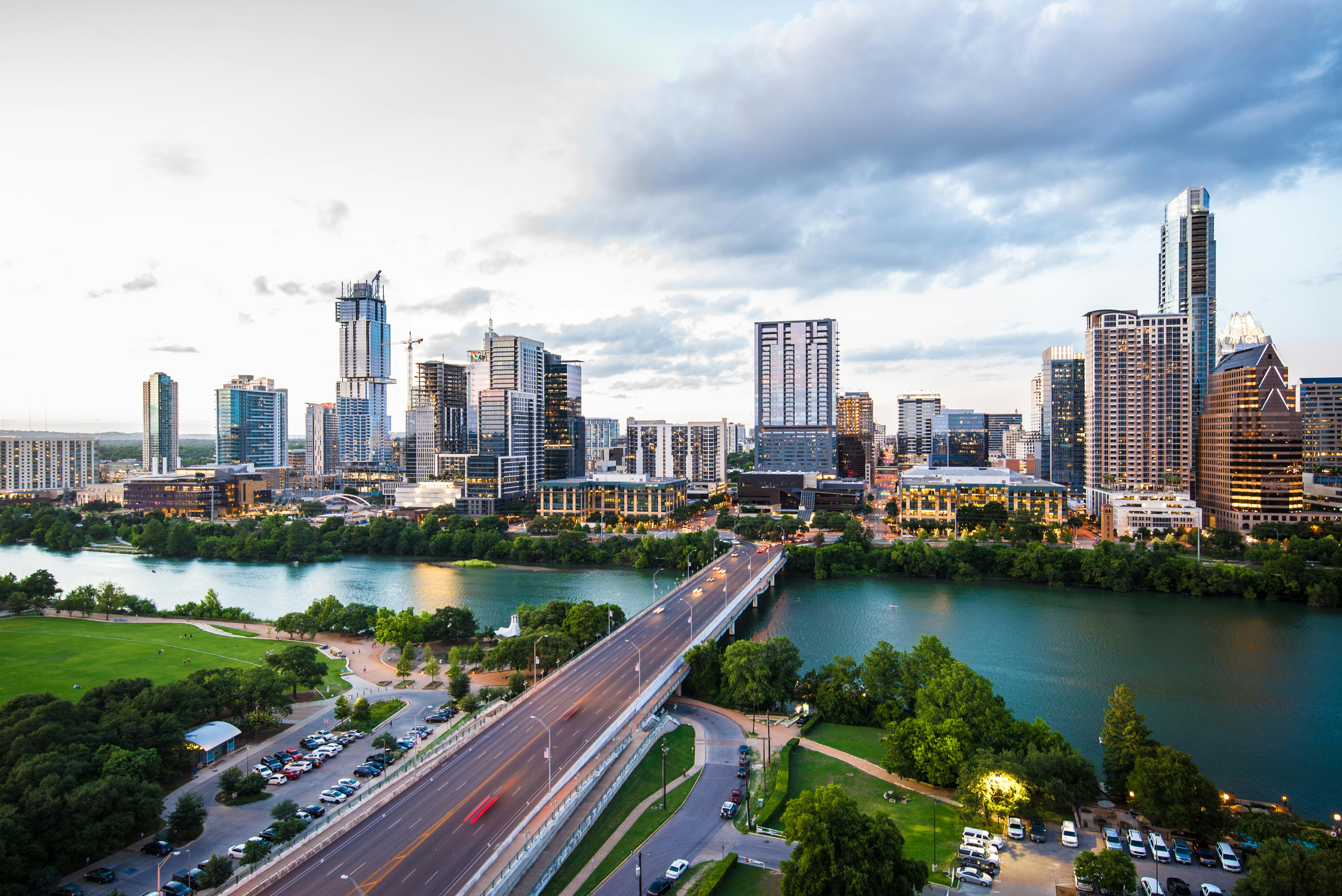 Austin, Texas skyline and Congress Avenue Bridge